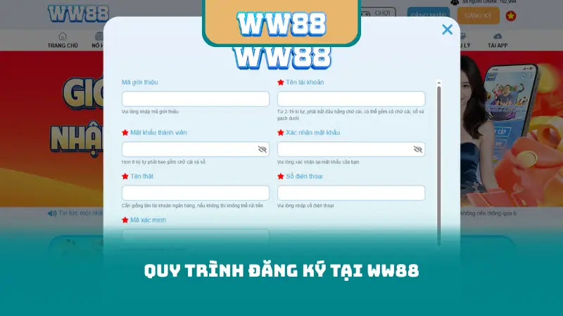 Quy trình đăng ký tại ww88